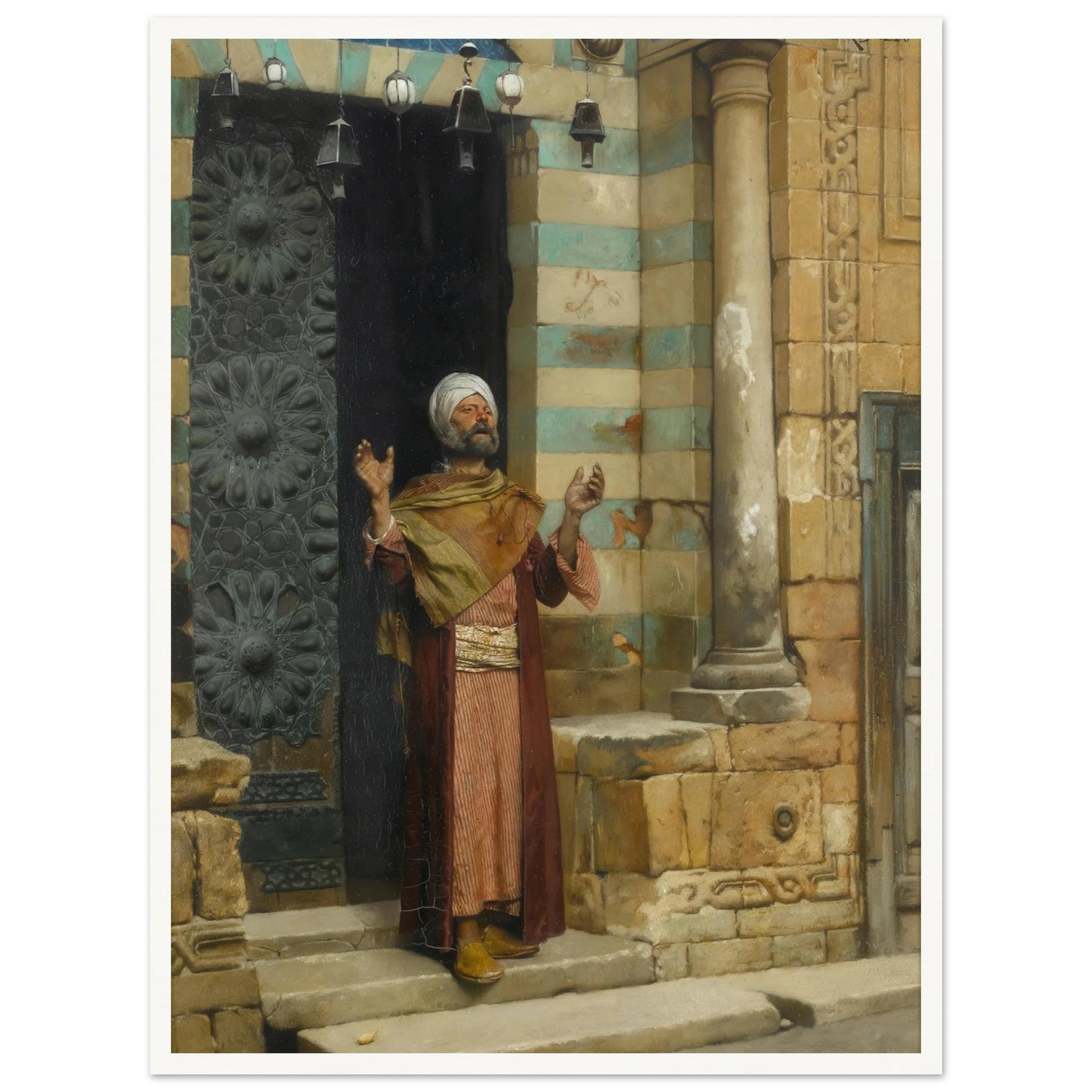 At the door of the mosque (1886) Art Print | Ludwig Deutsch-Quipham Collections