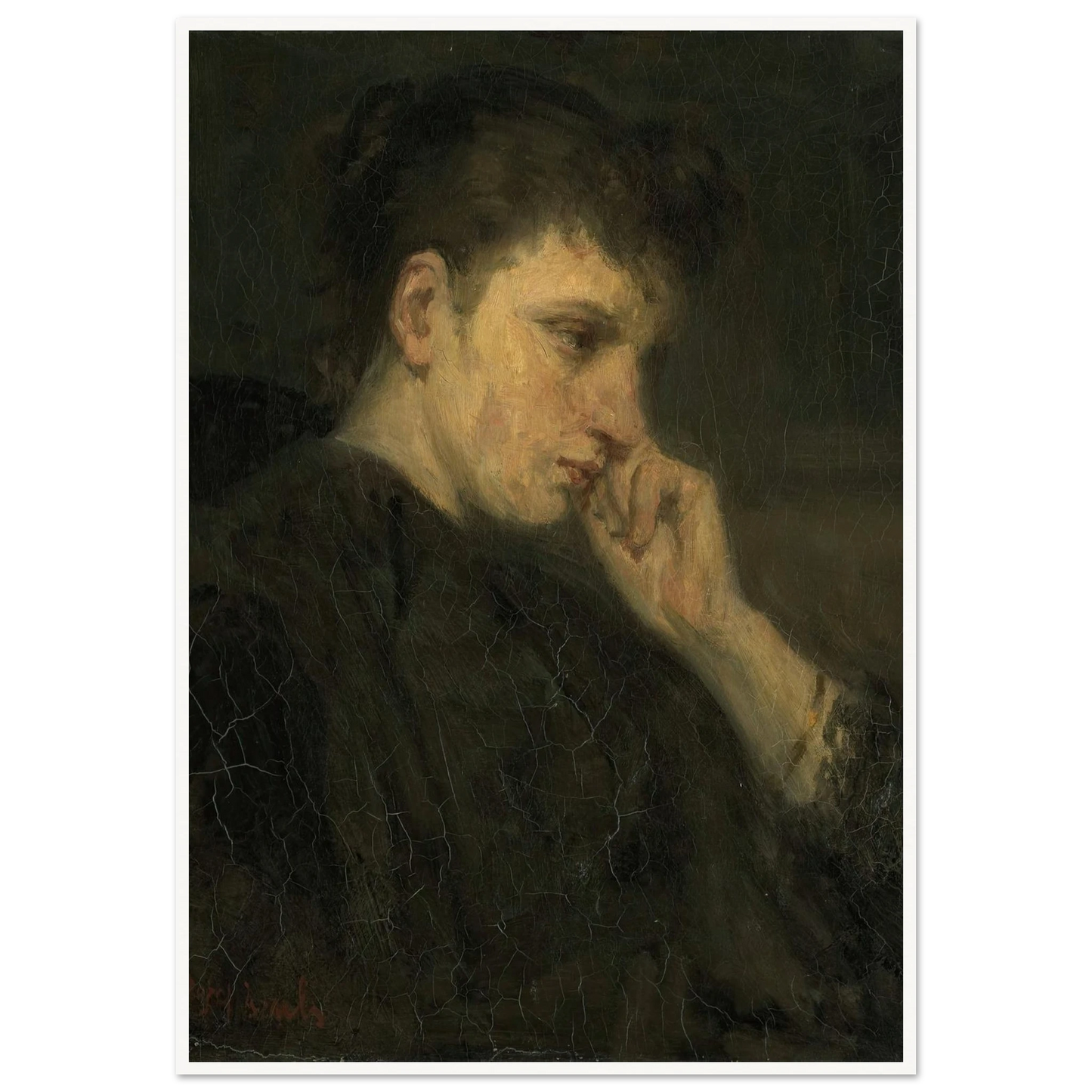 ‘Malancholy’ (1880 - 1899) Art Print | Jozef Israels-Quipham Collections