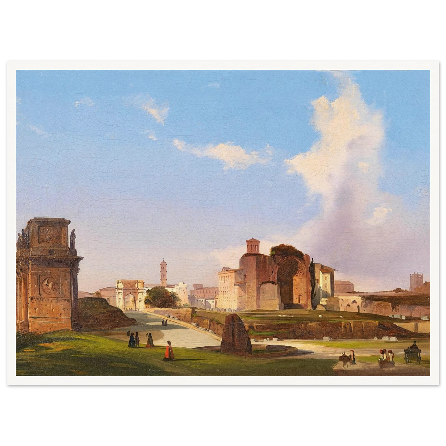 A View Of The Roman Forum With The Arch Of Constantine Art Print | Ippolito Caffi-Quipham Collections