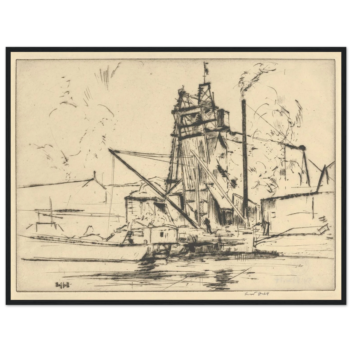 Bridgeport Docks (probably 1918) Art Print | Ernest Haskell-Quipham Collections