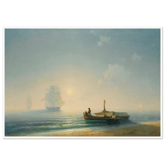 Fishermen At Dawn, Naples (1843) Art Print | Ivan Konstantinovich Aivazovsky-Quipham Collections