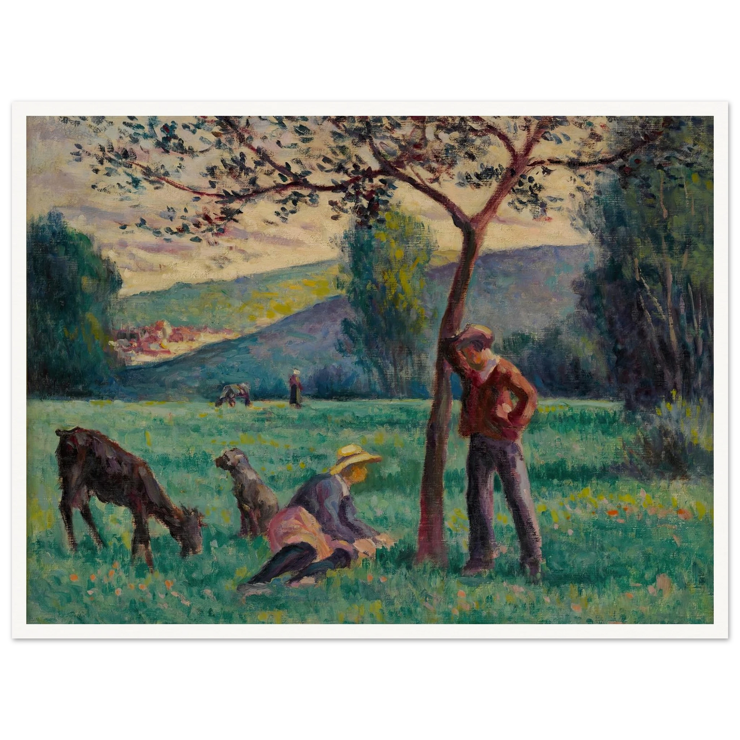 Bessy-cur-Cure, paysage au pommier Art Print | Maximilien Luce-Quipham Collections