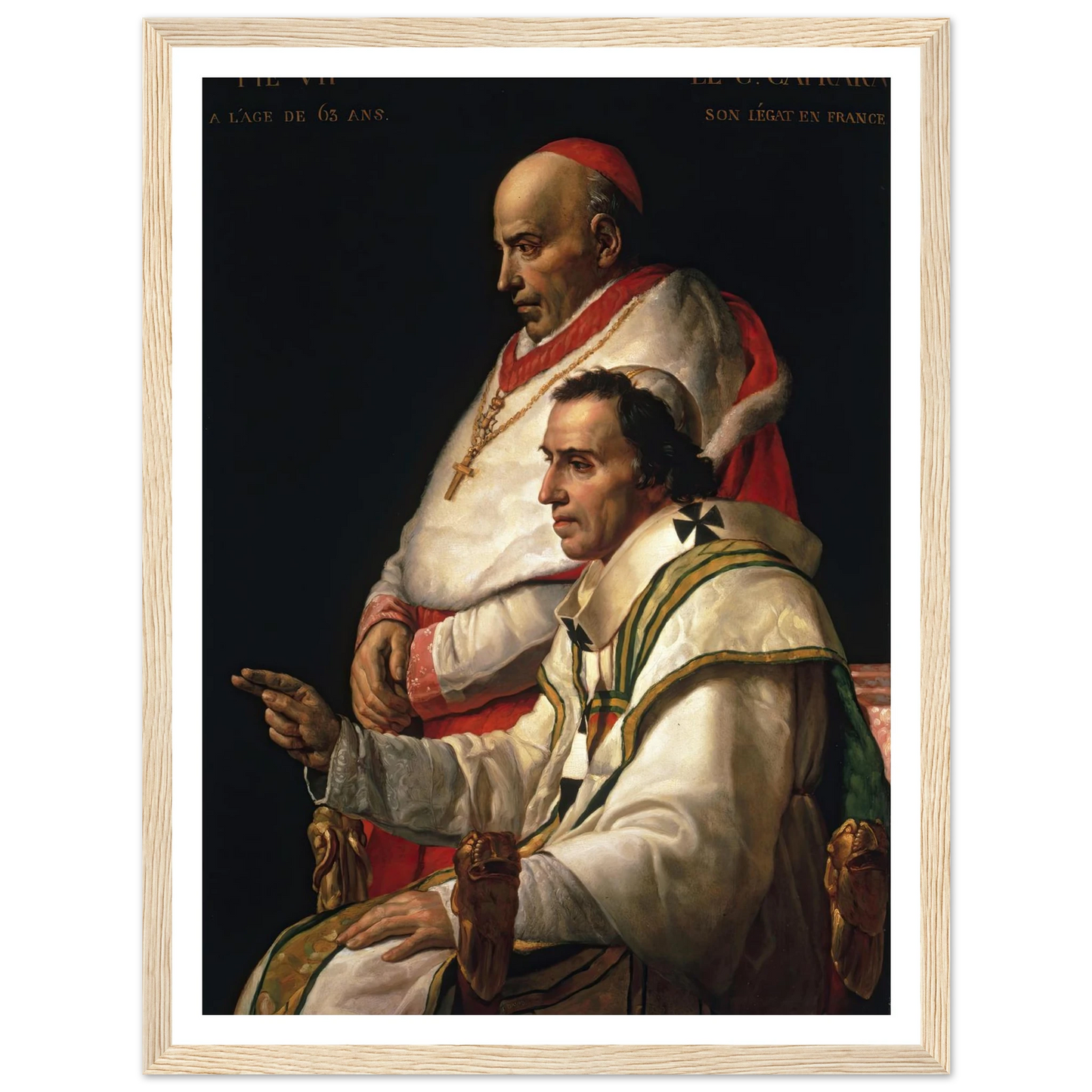 Portrait Of Pope Pius VII And Cardinal Caprara (1805) Art Print | Jacques Louis David-Quipham Collections