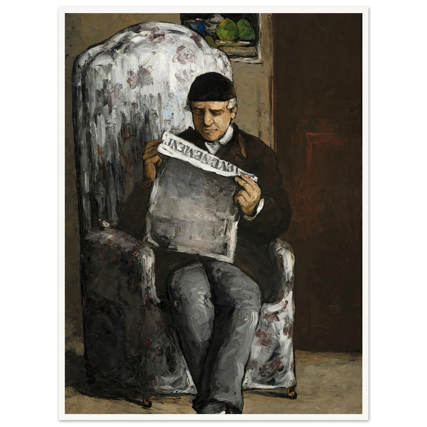 The Artist’s Father,Reading L’Événement (1866) Art Print | Paul Cezanne-Quipham Collections