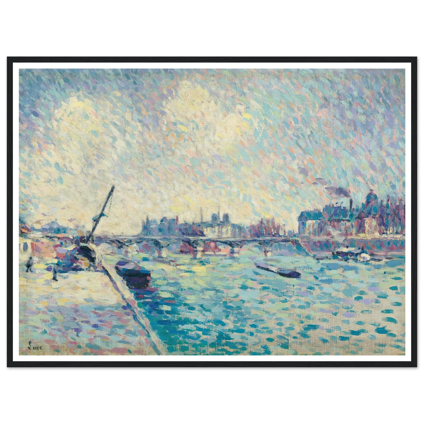 Paris, la Seine, Notre-Dame au loin (1898) Art Print | Maximilien Luce-Quipham Collections