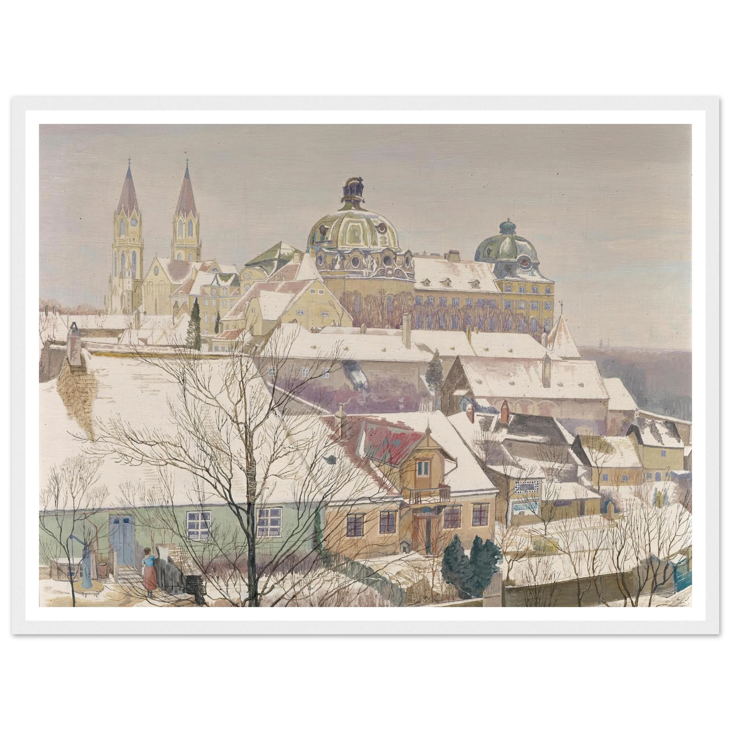 Klosterneuburg im Winter (1924) Art Print | Max Kahrer-Quipham Collections