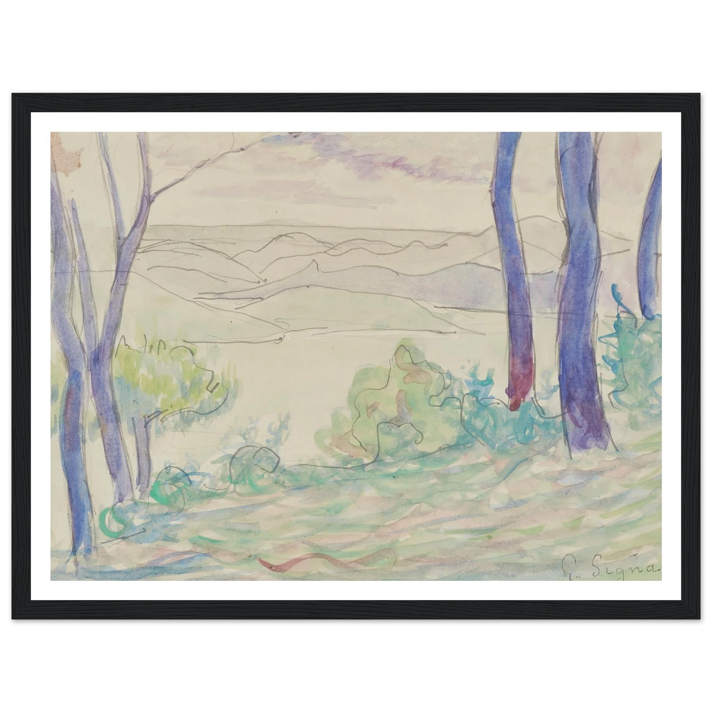 Paysage méditerranéen (1895) Art Print | Paul Signac-Quipham Collections