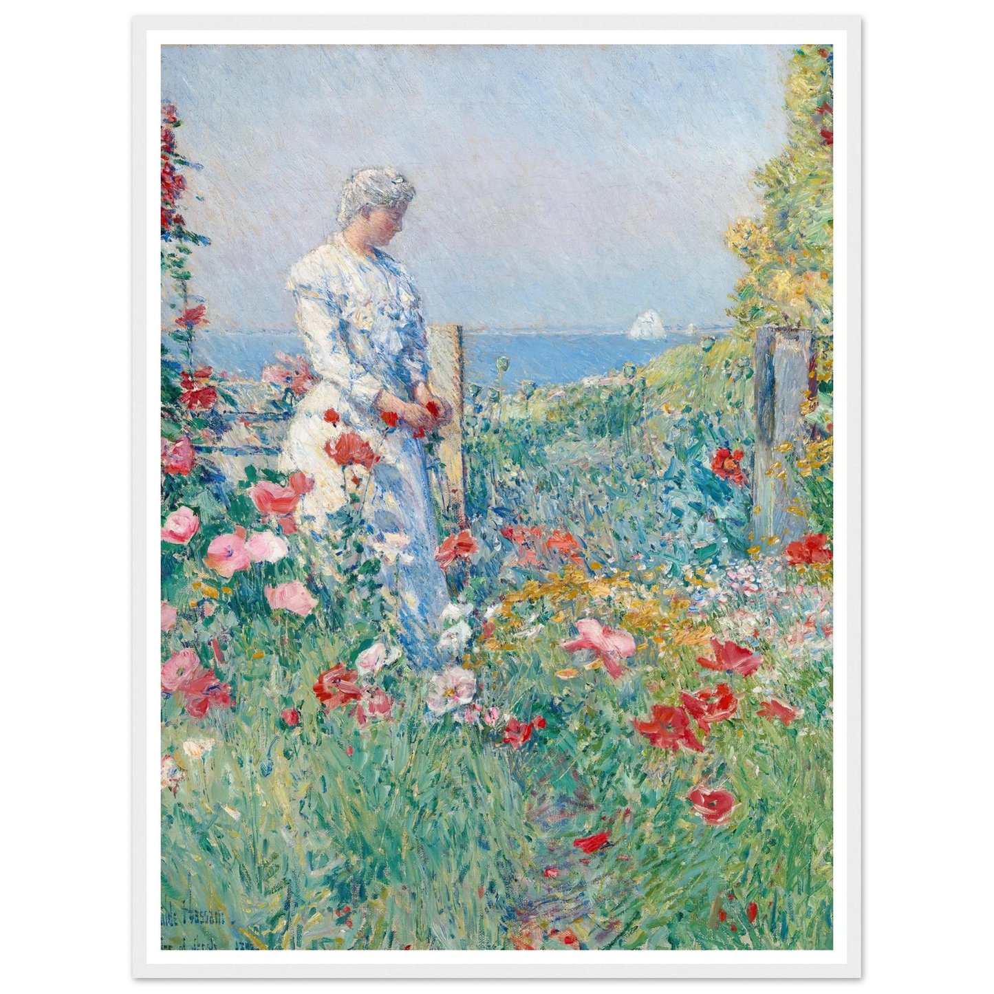 In the Garden (Celia Thaxter in Her Garden) (1892) Art Print | Childe Hassam-Quipham Collections