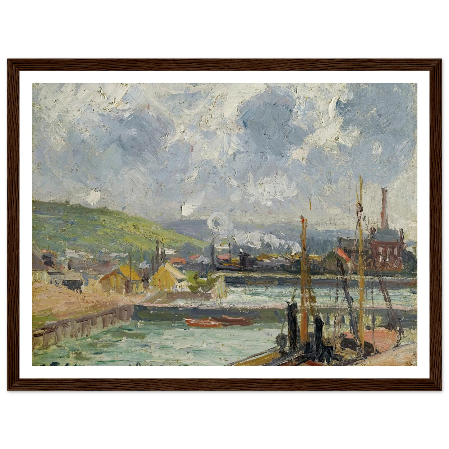Darse De Pêche Et Bassin Duquesne, Dieppe, Temps Gris Lumineux (1902) Art Print | Camille Pissarro-Quipham Collections