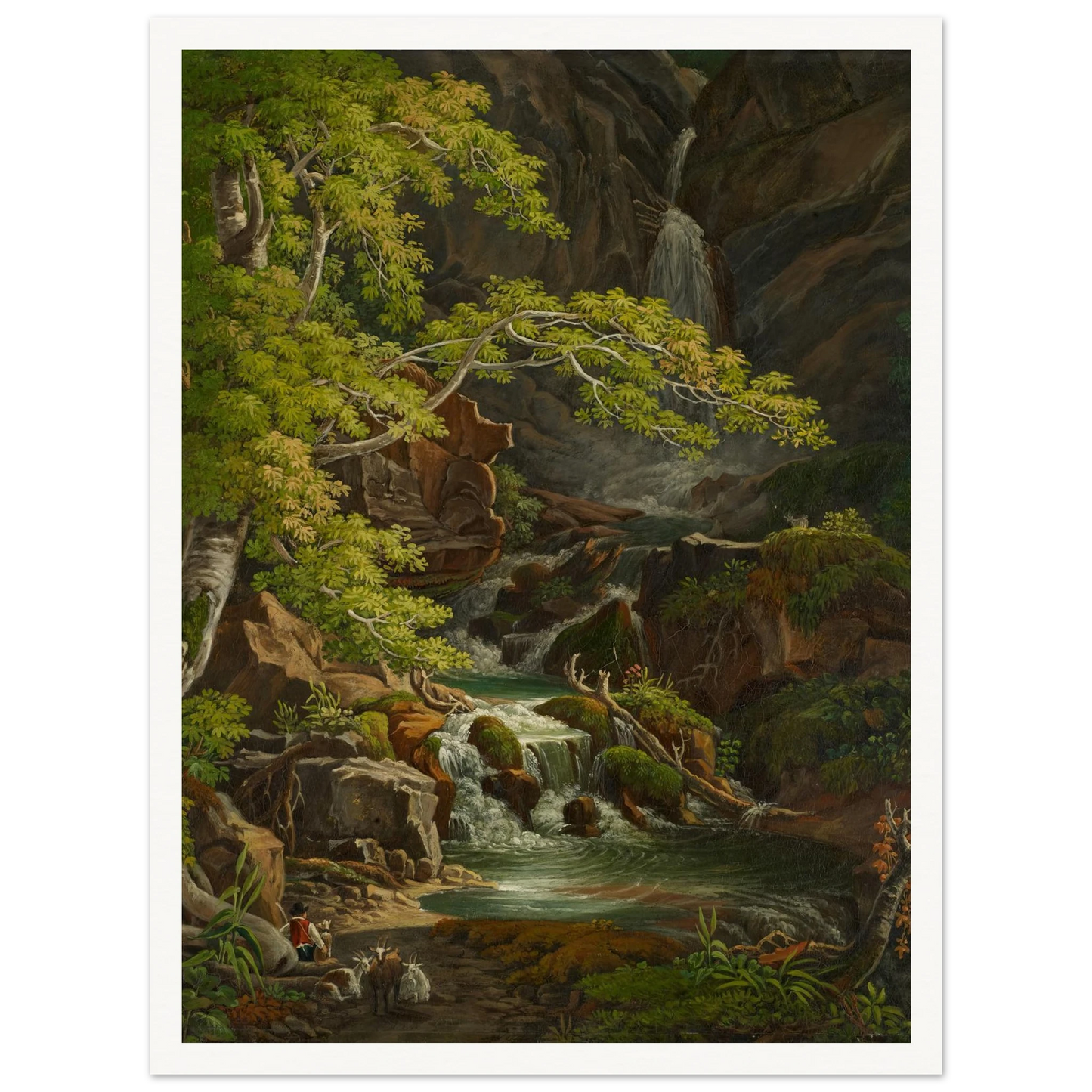 Waterfall in the Münster Valley Art Print | Peter Birmann-Quipham Collections