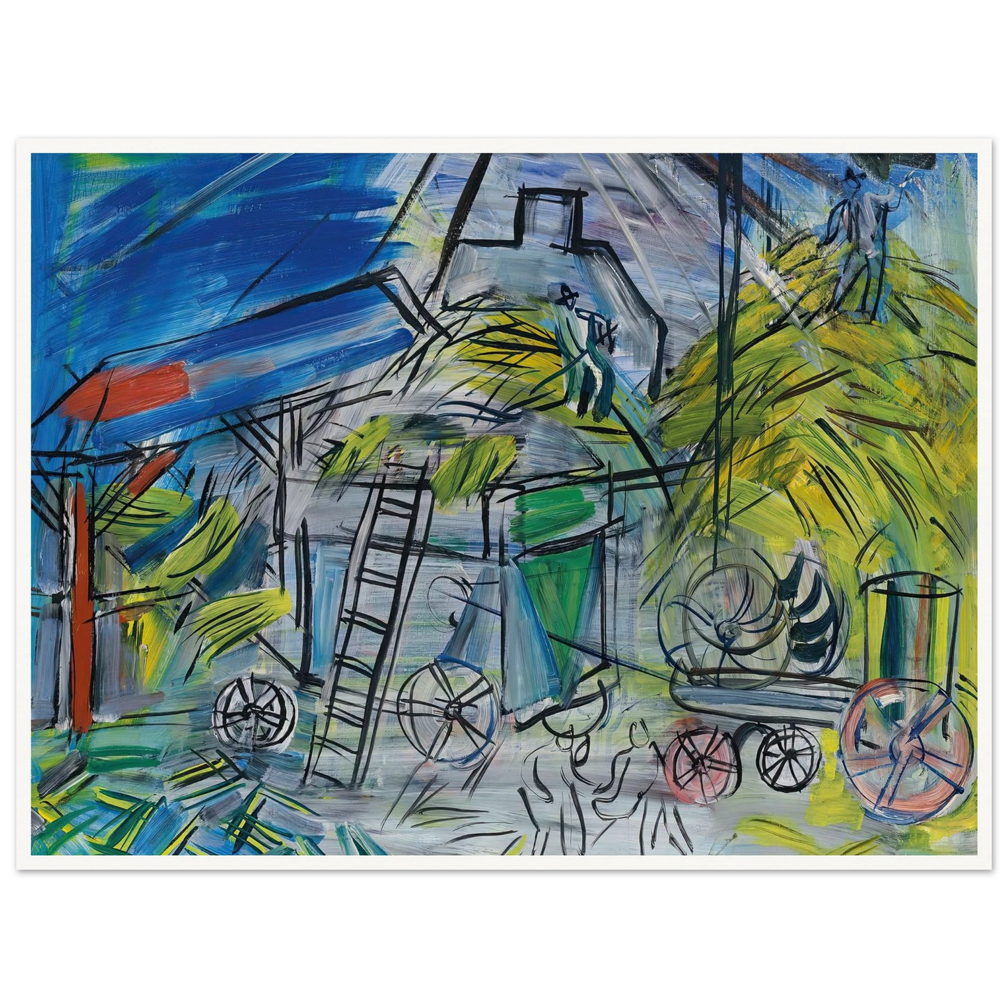 Dépiquage au ciel orageux (1946) Art Print | Raoul Dufy-Quipham Collections