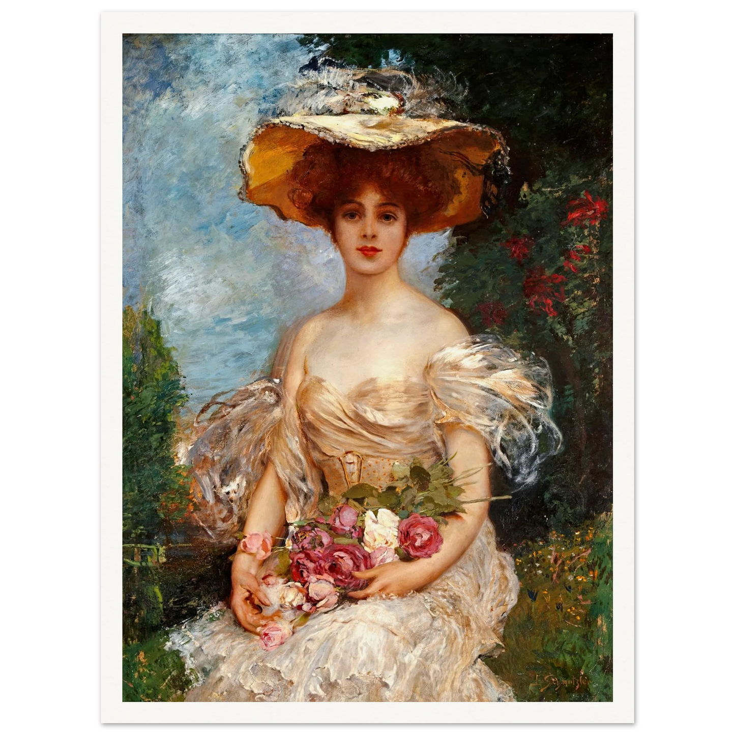 A portrait of an elegant woman Art Print | Leopold Schmutzler-Quipham Collections