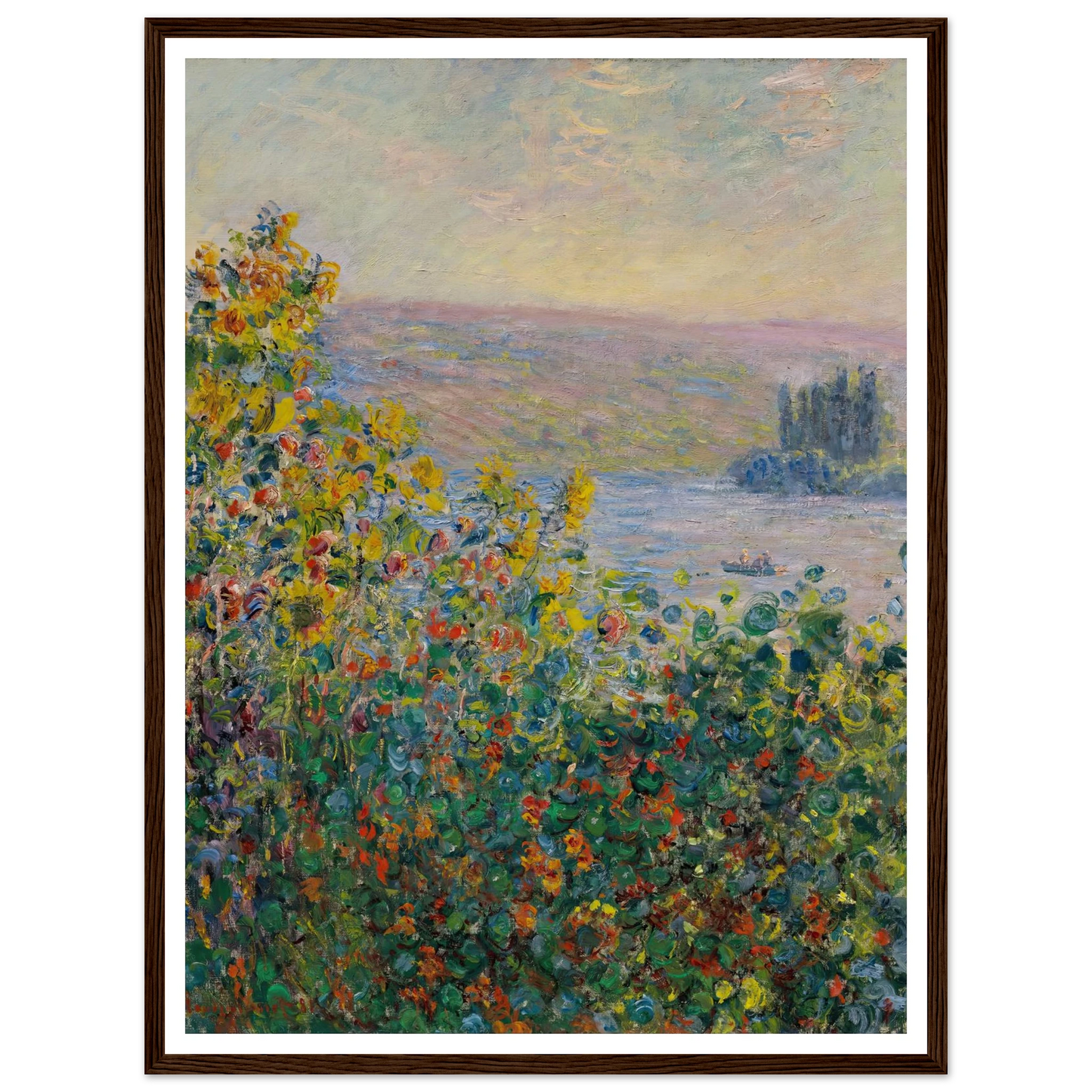 Flower Beds at Vétheuil (1881) Art Print | Claude Monet-Quipham Collections