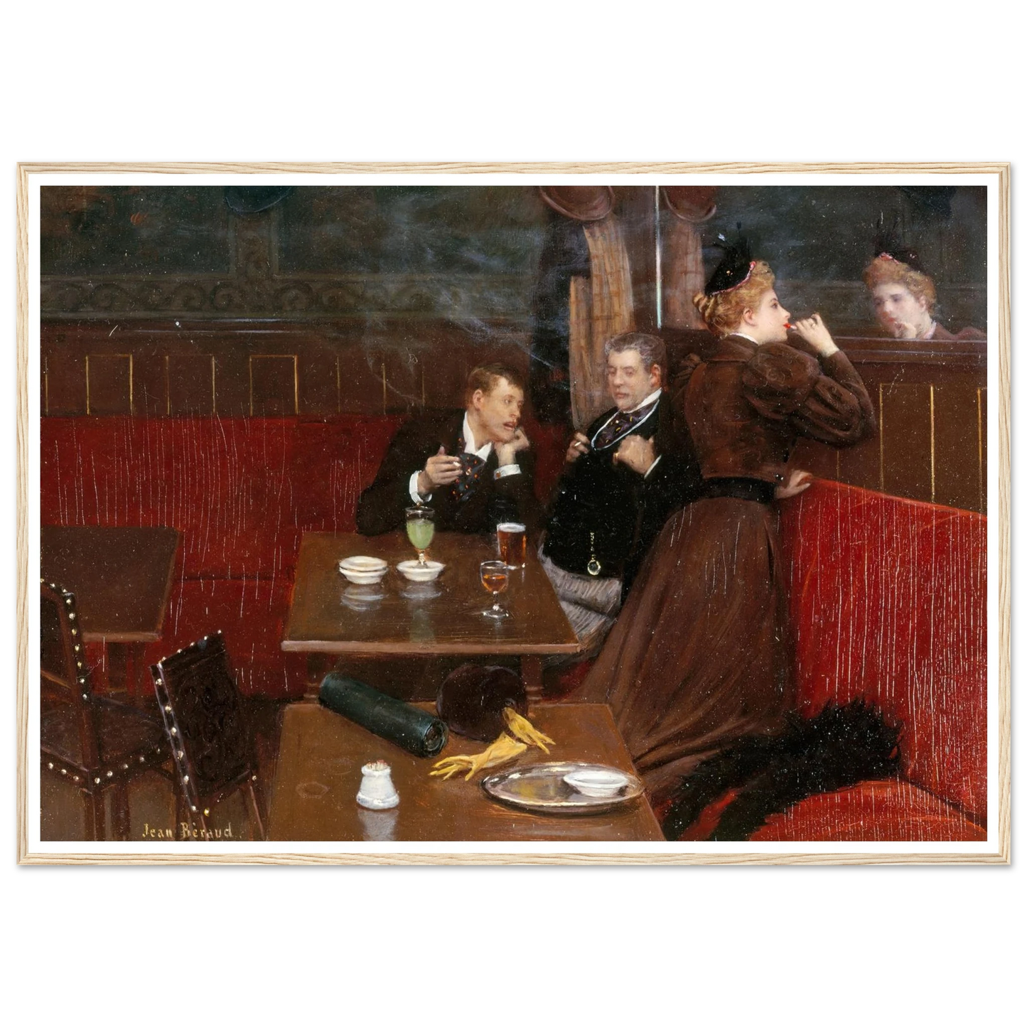 Trois personnages dans un café (1890) Art Print | Jean Beraud-Quipham Collections