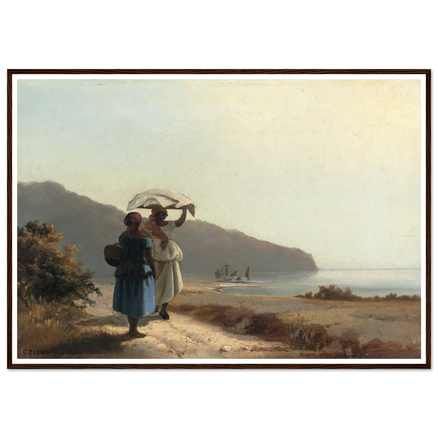 Two Women Chatting by the Sea,St. Thomas (1856) Art Print | Camille Pissarro-Quipham Collections