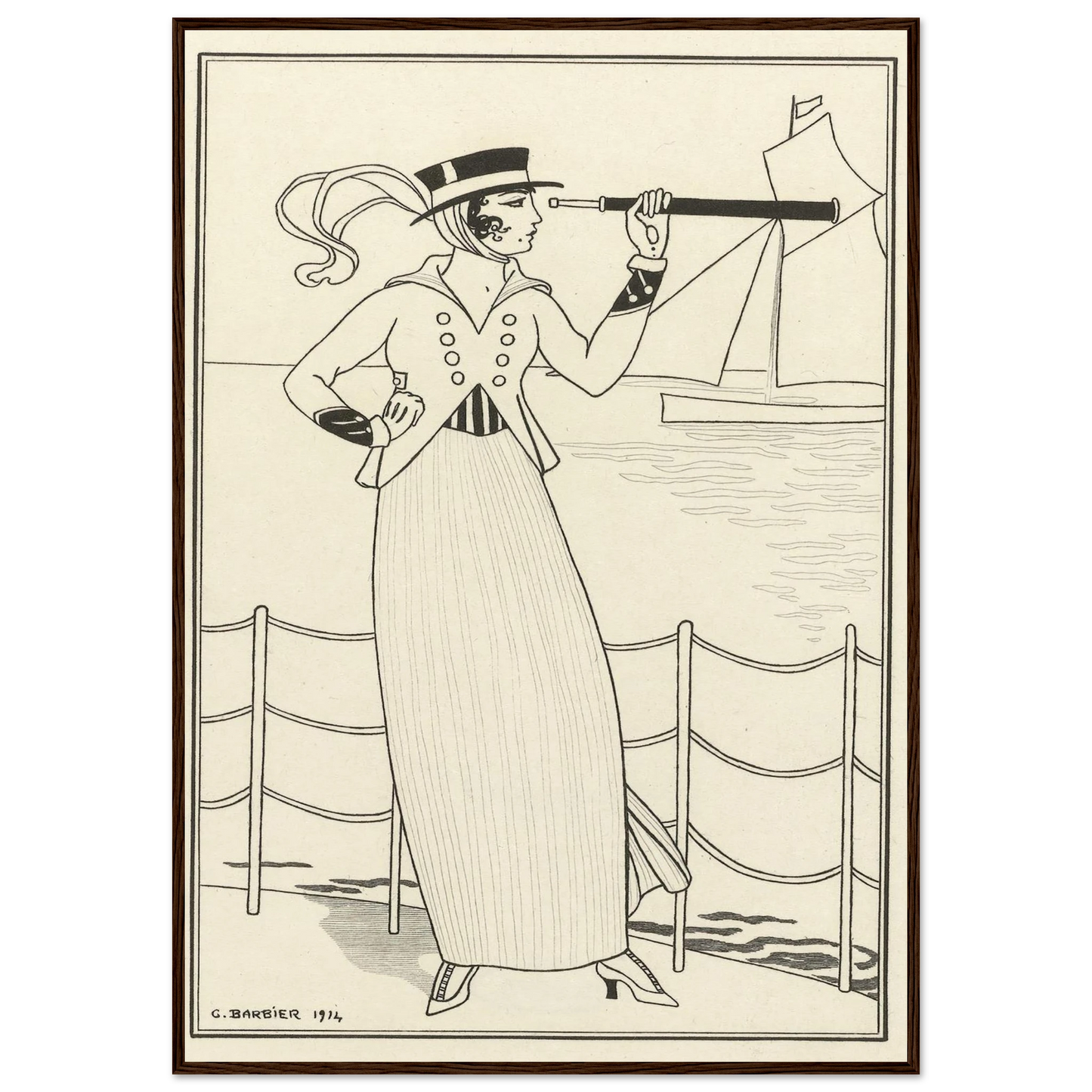 Journal des Dames et des Modes, Costumes Parisiens, 1914, No. 164 (1914) Art Print | George Barbier-Quipham Collections