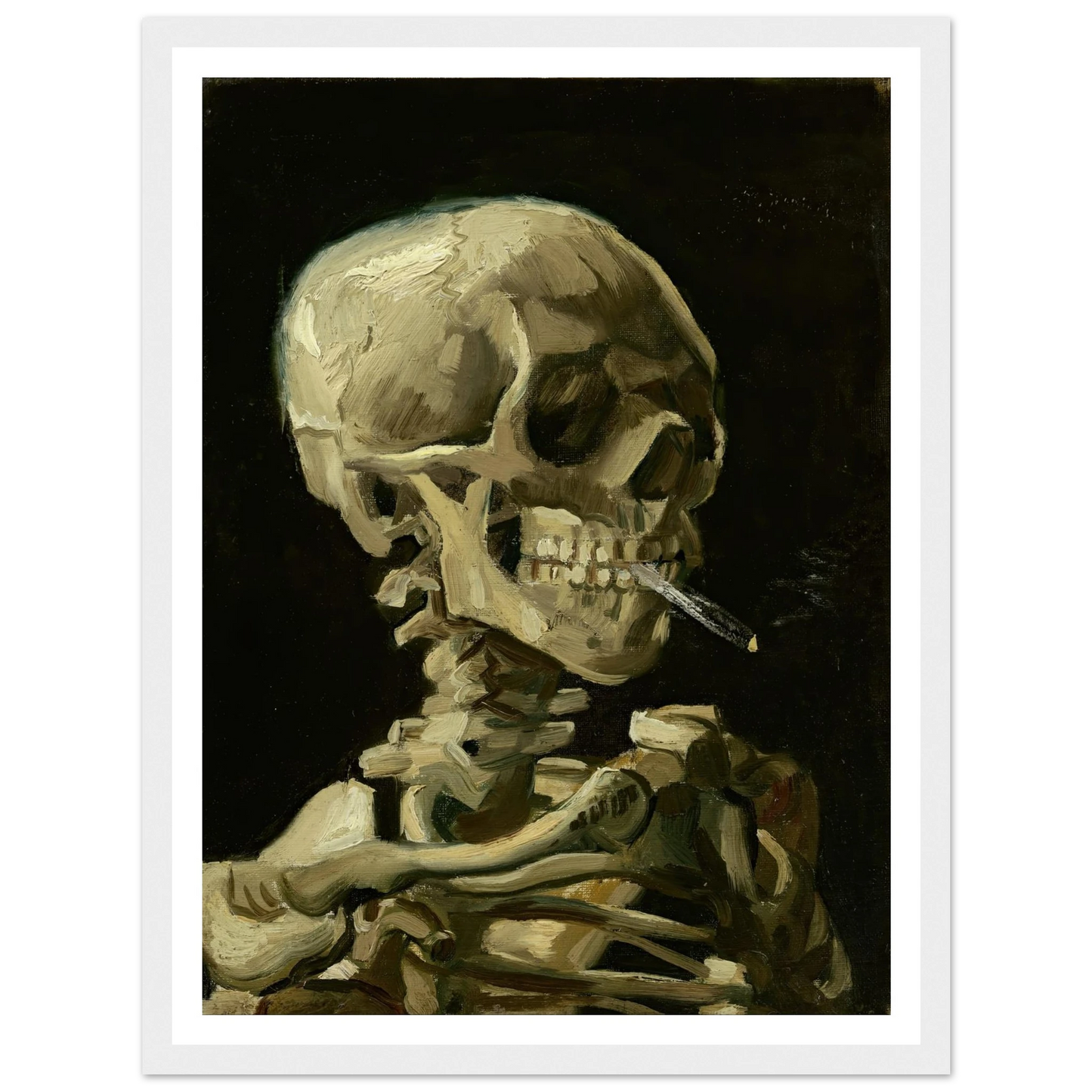 Head Of A Skeleton With A Burning Cigarette Art Print | Vincent van Gogh-Quipham Collections
