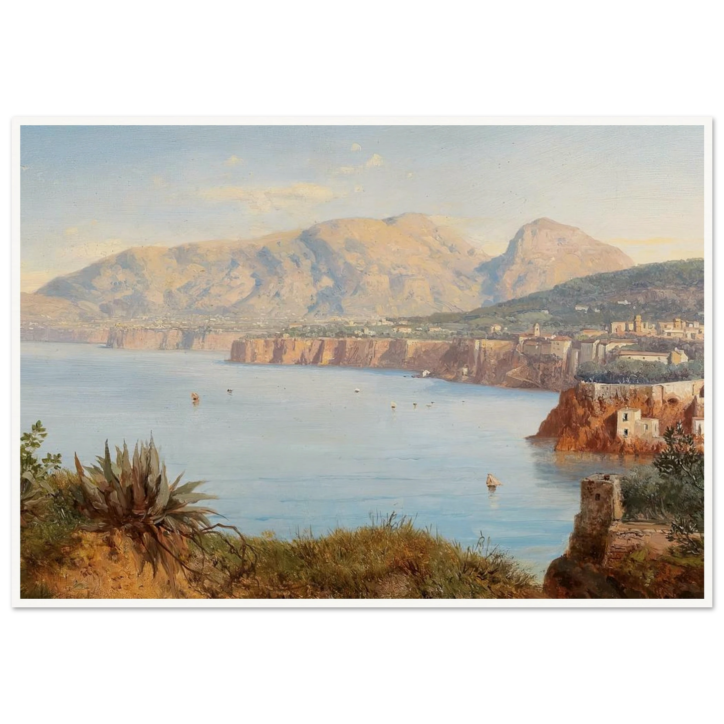 Coastal Landscape In Sorrento Near Naples Art Print | Albert Zimmermann-Quipham Collections