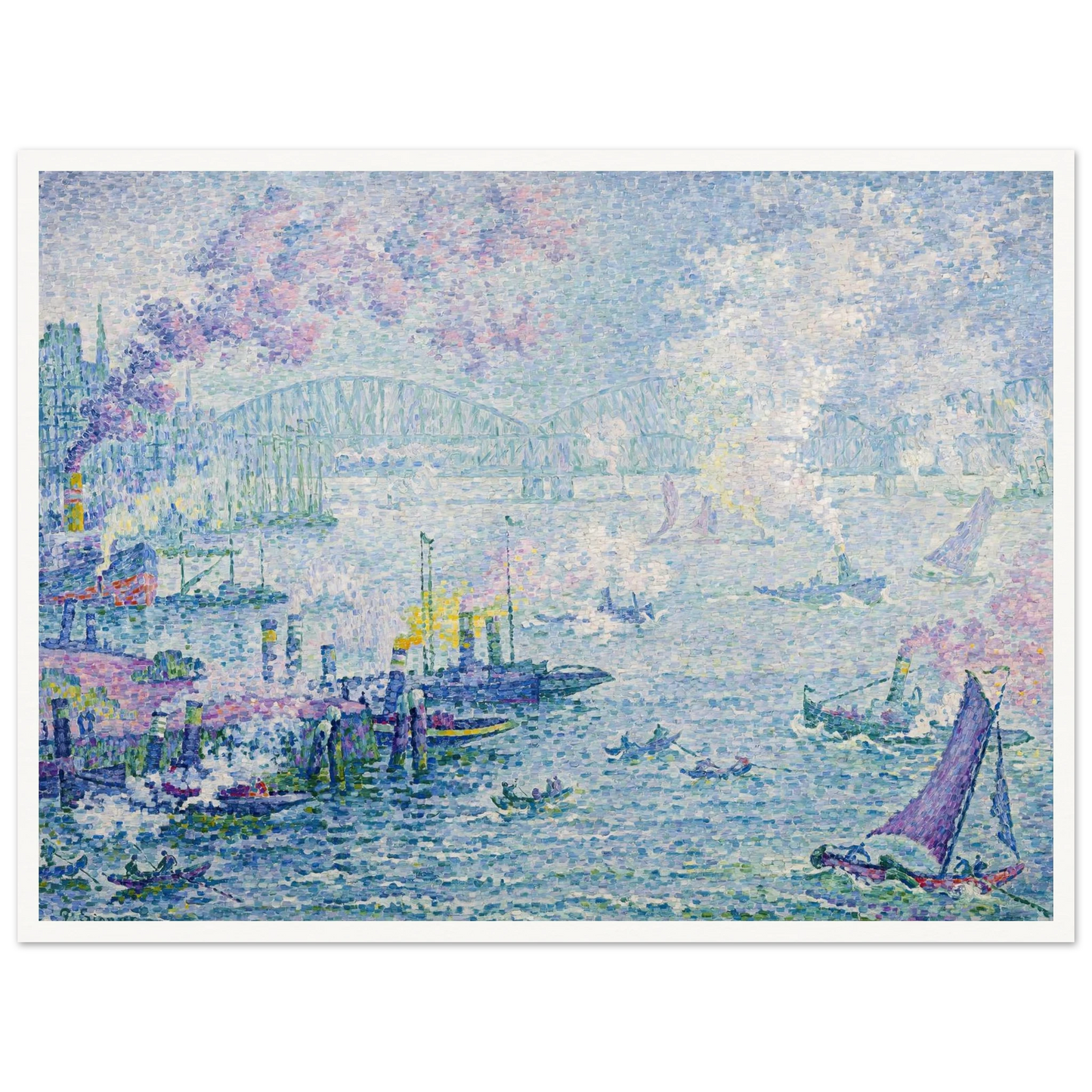 The Port of Rotterdam (1907) Art Print | Paul Signac-Quipham Collections