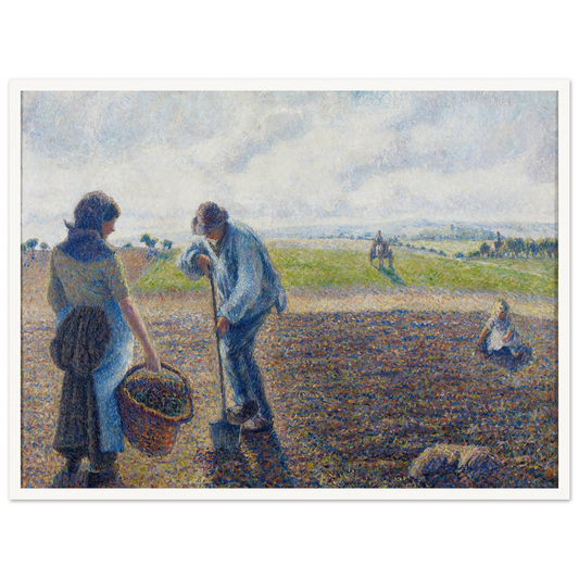 Paysans dans les champs, Éragny (Peasants in the Fields, Éragny) (1890) Art Print | Camille Pissarro-Quipham Collections