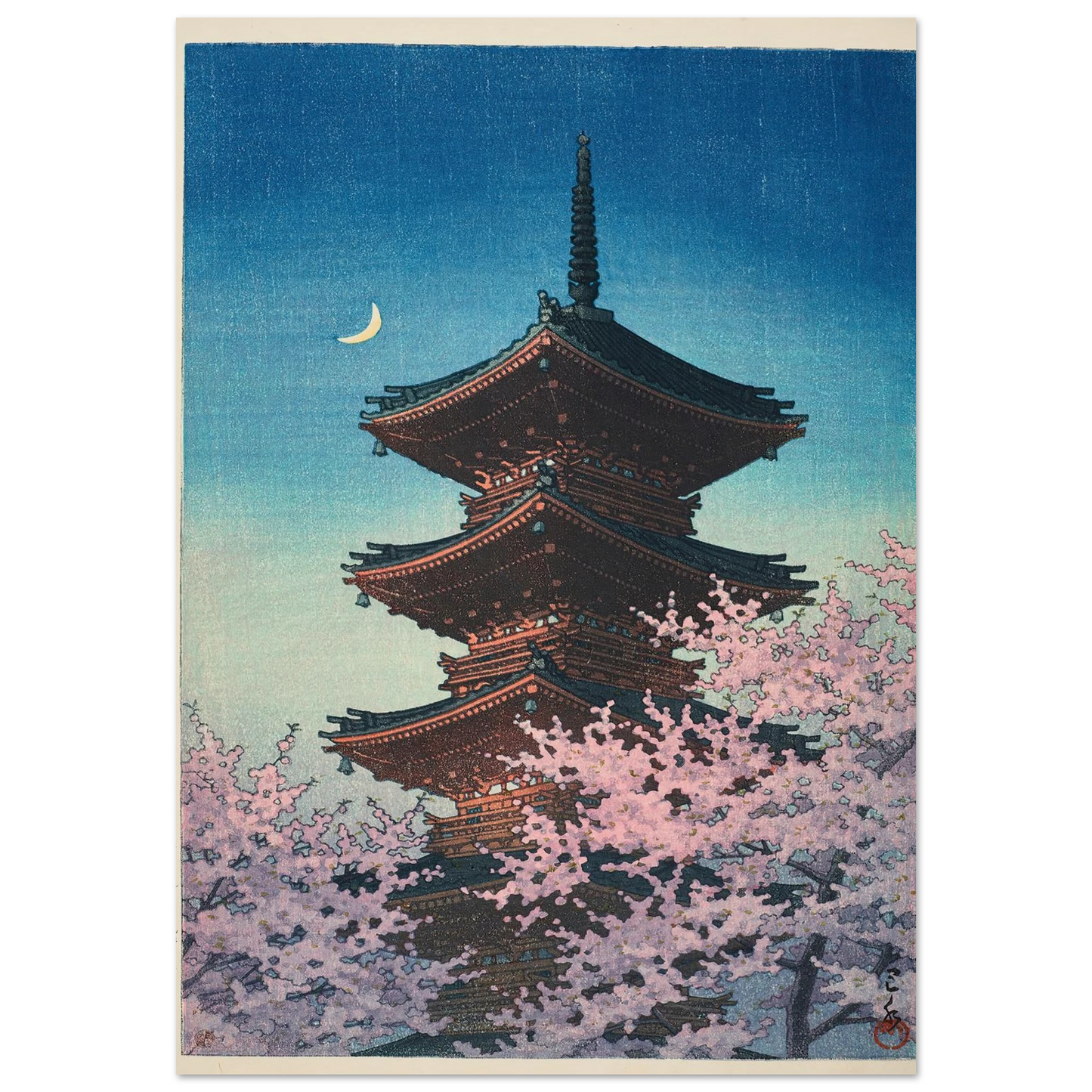 Haru no yu, Ueno Toshogu (Spring evening at Toshogu in Ueno) (1948) Art Print | Kawase Hasui-Quipham Collections