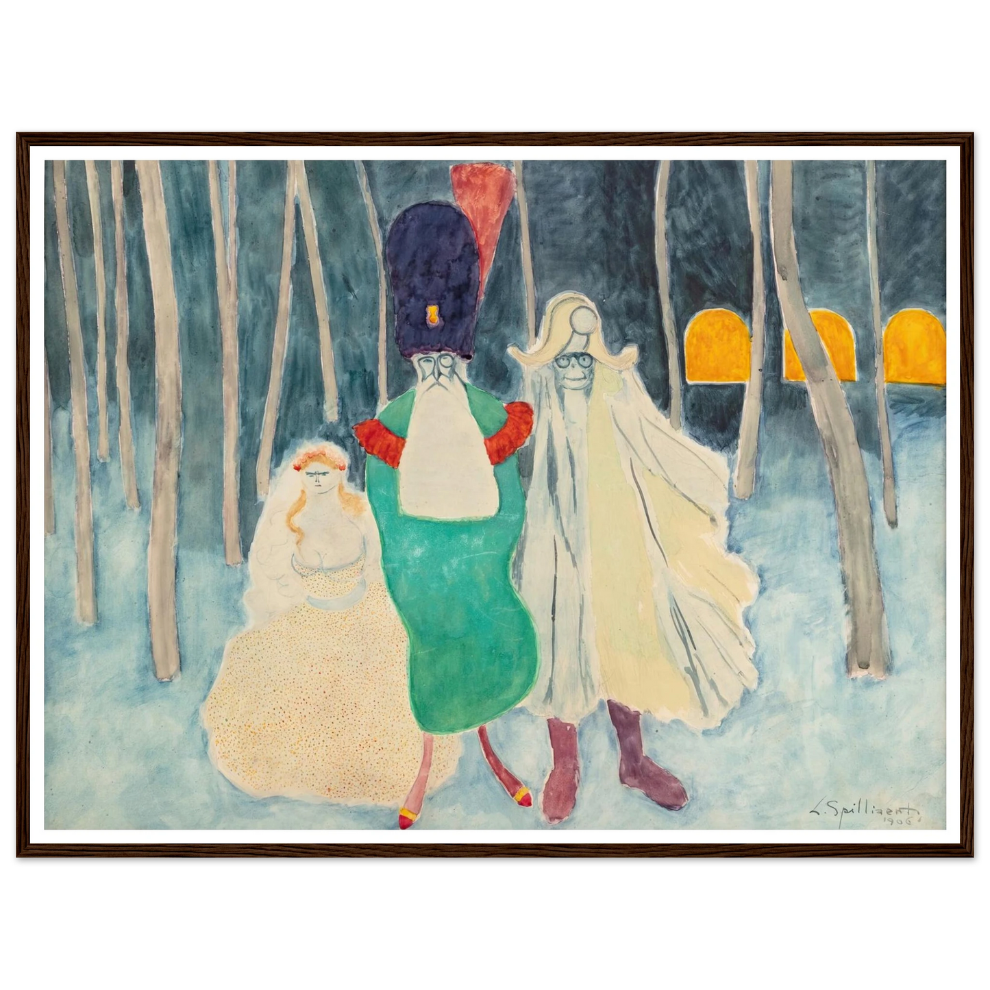 Mascarade. Léopold II, Napoléon et la bouquetière (1906) Art Print | Leon Spilliaert-Quipham Collections