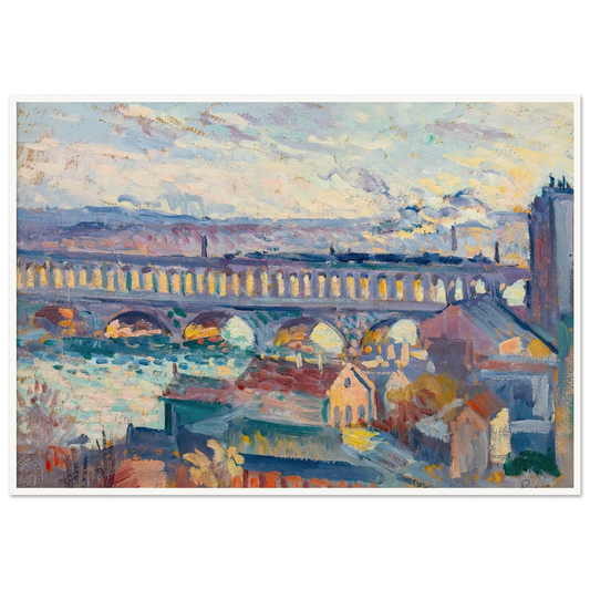 Vue Sur Le Viaduc D’auteuil (circa 1905-10) Art Print | Maximilien Luce-Quipham Collections