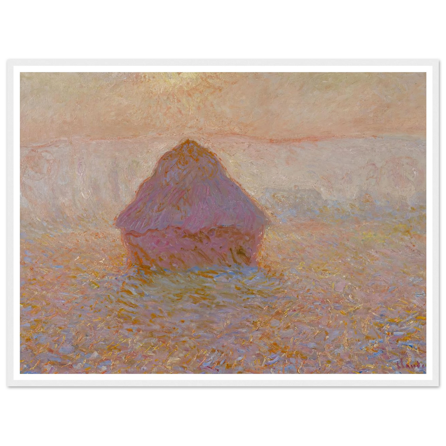 Grainstack-Sun in the Mist (1891) Art Print | Claude Monet-Quipham Collections