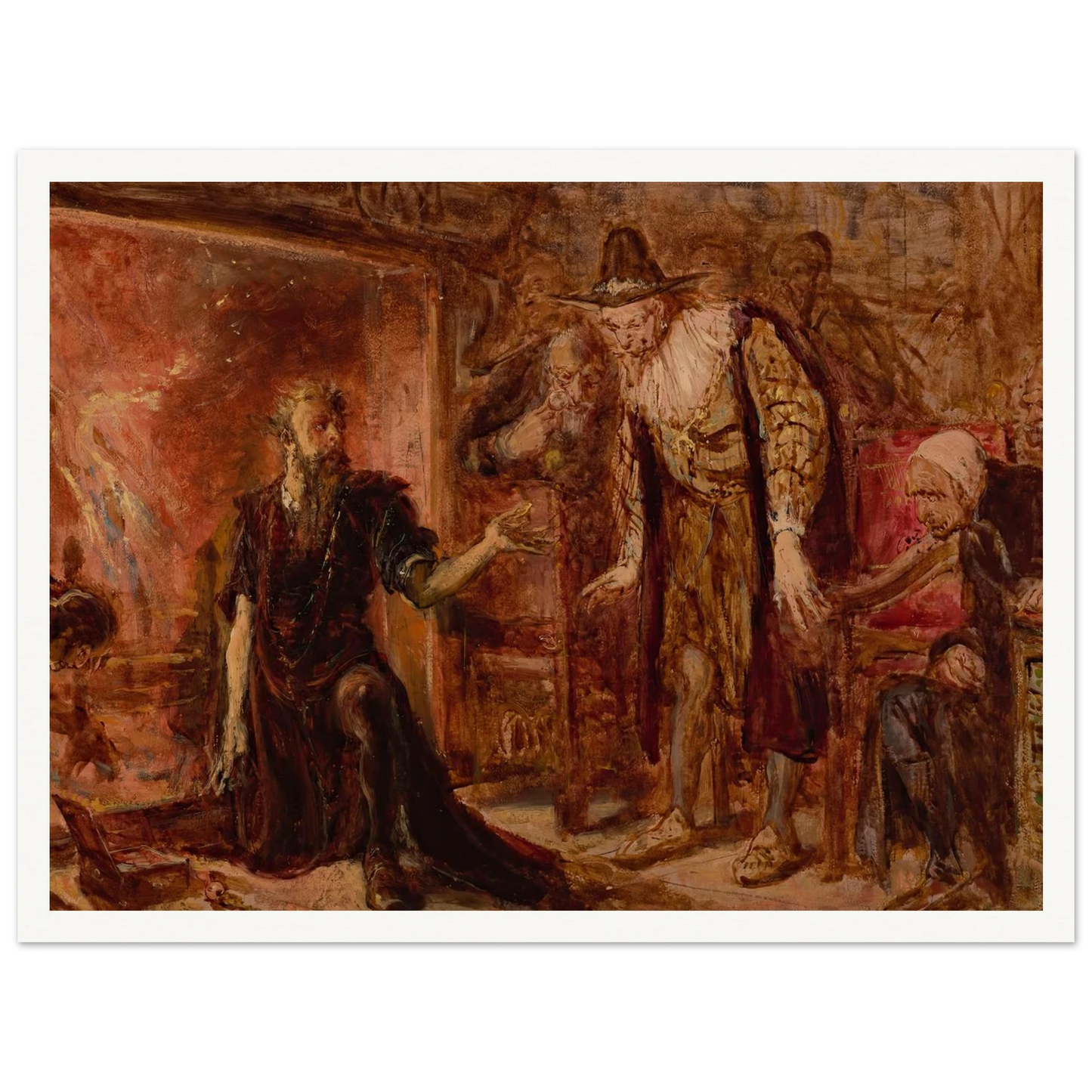 Alchemist Sendivogius and Sigismund III, sketch (1867) Art Print | Jan Matejko-Quipham Collections