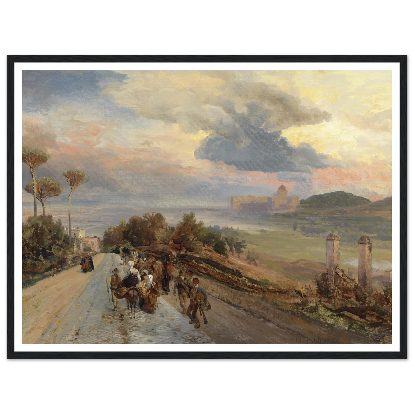 Via Cassia bei Rom (1878) Art Print | Oswald Achenbach-Quipham Collections