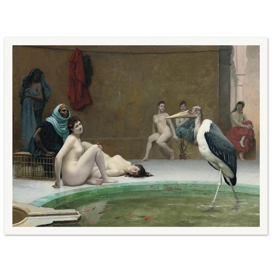 Le Marabout in the Harem bath Art Print | Jean Leon Gerome-Quipham Collections