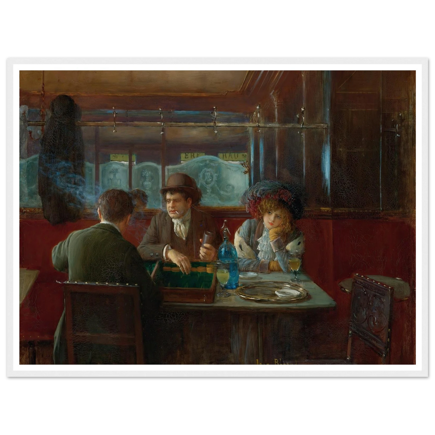 Backgammon At The Café Art Print | Jean Beraud-Quipham Collections