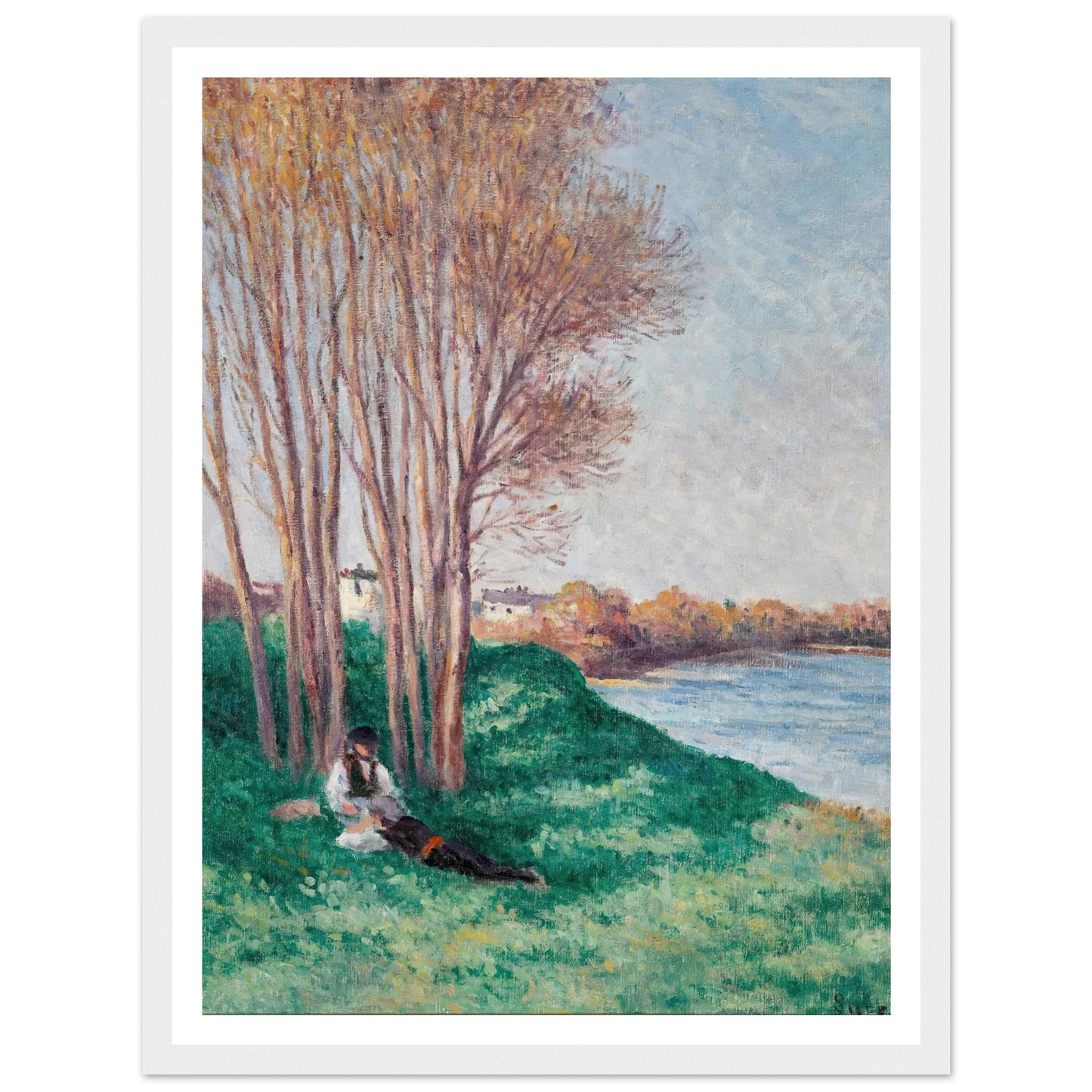 Le Repos sur les Bords de la Loire à Saint-Ay (circa 1910-12) Art Print | Maximilien Luce-Quipham Collections