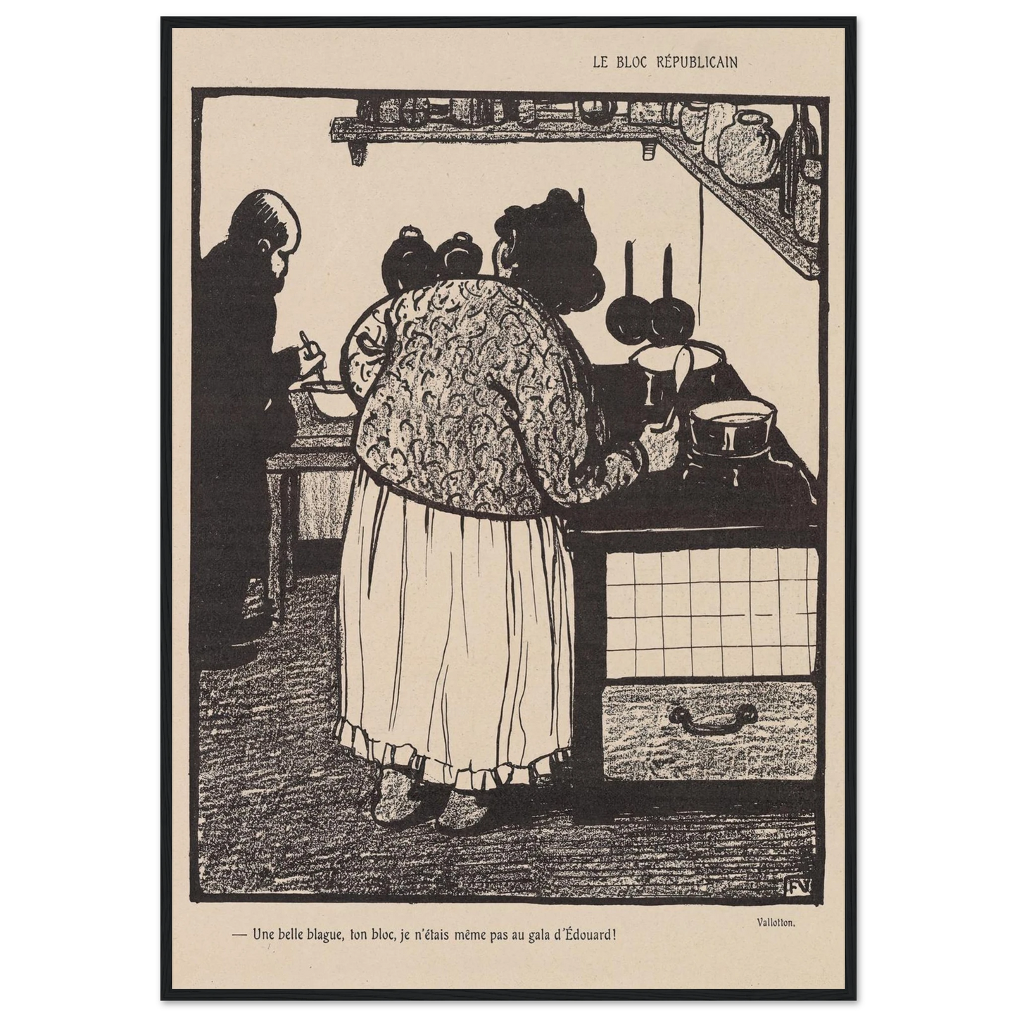 22 mai 1903 Art Print | Felix Vallotton - Framed Poster - 30x40 cm / 12x16″ - Black frame