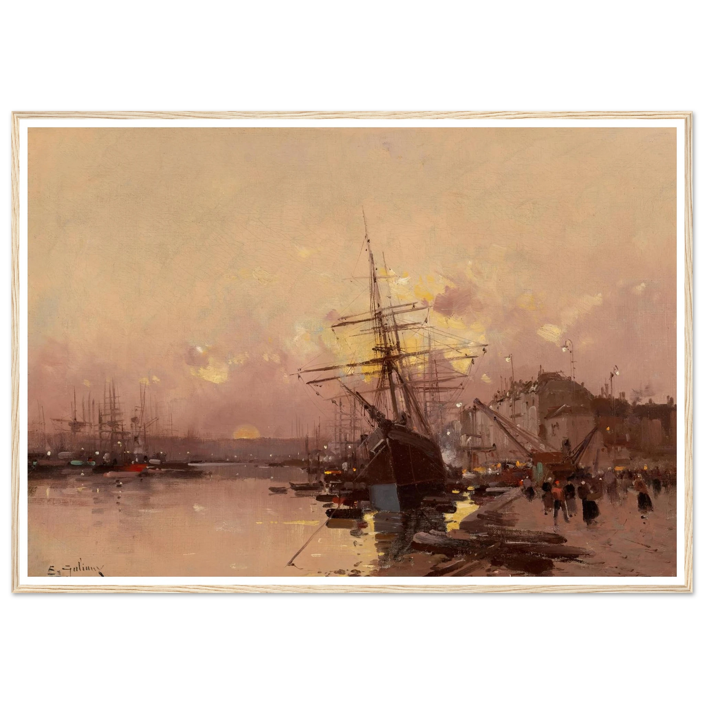 Port Breton au crépuscule Art Print | Eugene Galien Laloue-Quipham Collections