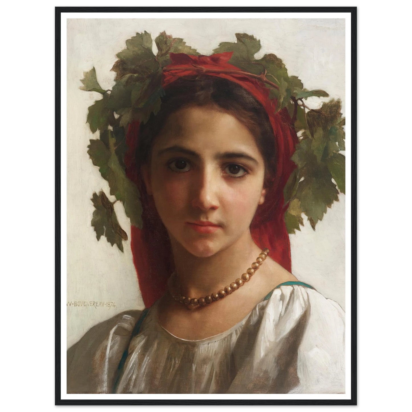 Jeune fille couronnée de pampres (1874) Art Print | William Bouguereau-Quipham Collections