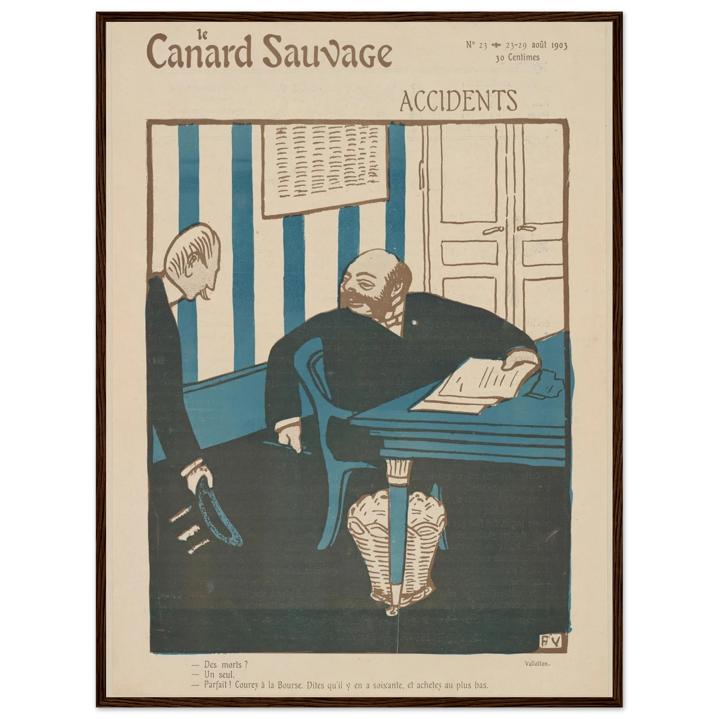 23-29 août 1903 Art Print | Felix Vallotton - Framed Poster - 30x40 cm / 12x16″ - Black frame