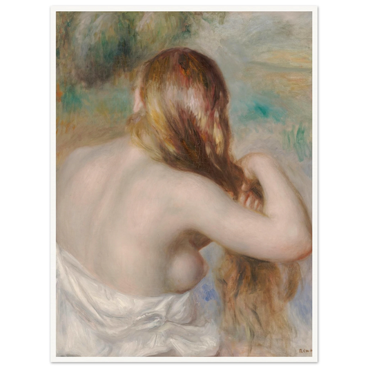 Blonde Braiding Her Hair (1886) Art Print | Pierre Auguste Renoir-Quipham Collections