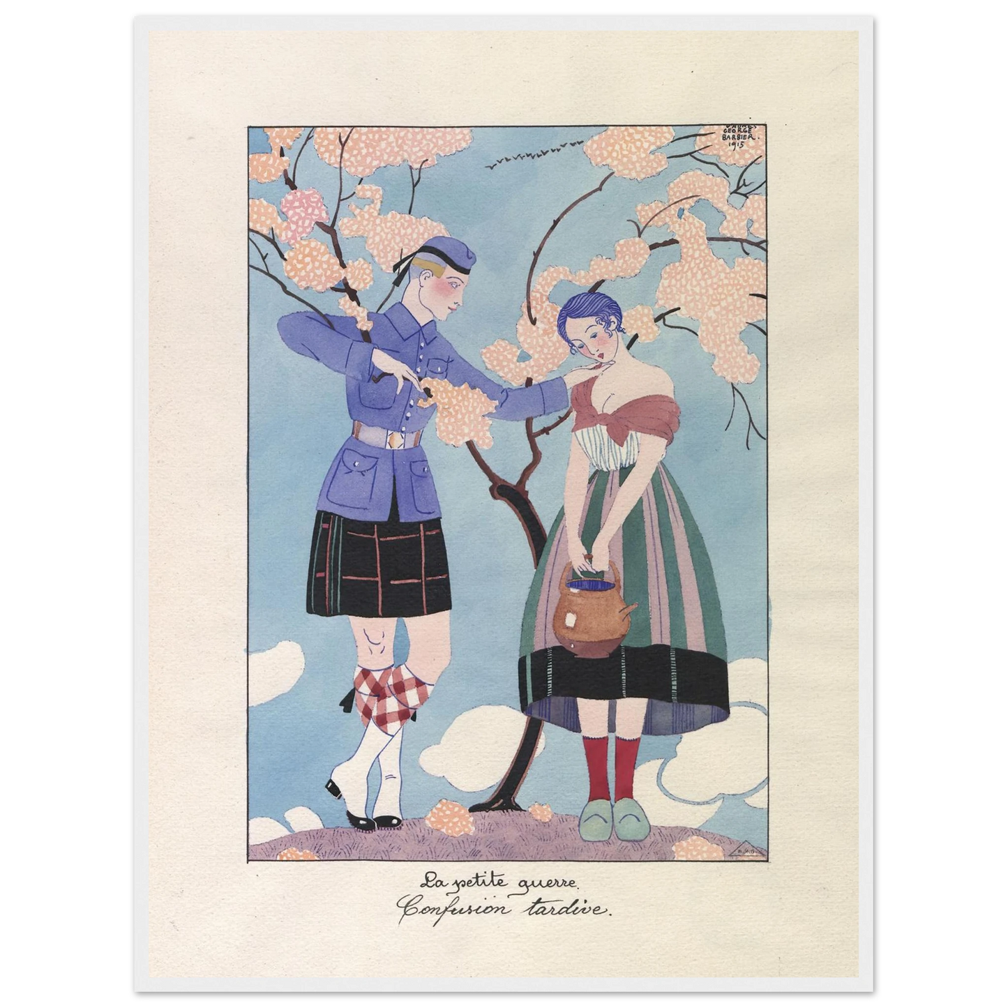 La petite guerre. Confusion tardive (1915) Art Print | George Barbier-Quipham Collections
