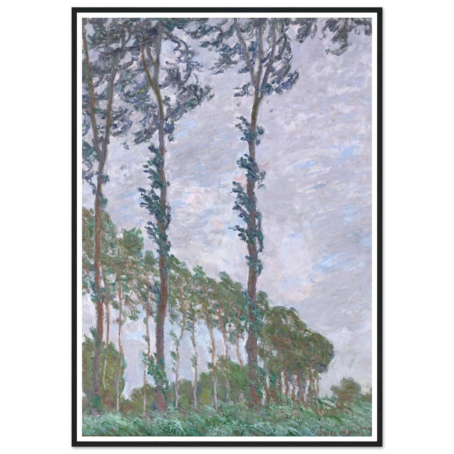 Wind Effect, Series of The Poplars (1891) Art Print | Claude Monet-Quipham Collections
