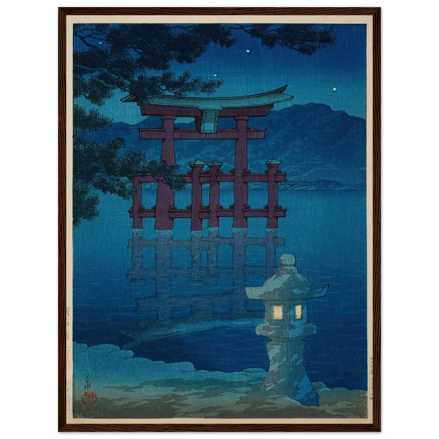 Hoshizukiyo Miyajima (Starlit Night at Miyajima) (1928) Art Print | Kawase Hasui-Quipham Collections