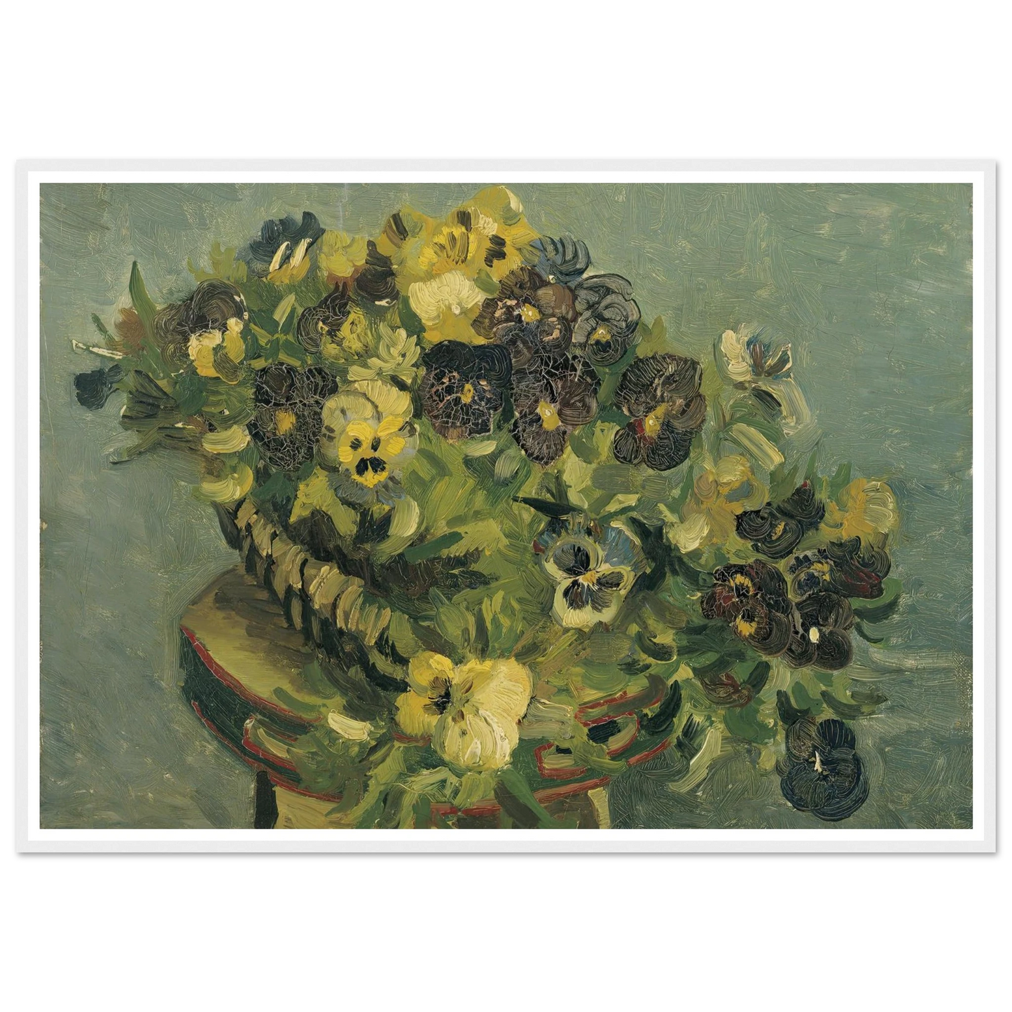 Basket of pansies on a small table (1887) Art Print | Vincent van Gogh-Quipham Collections