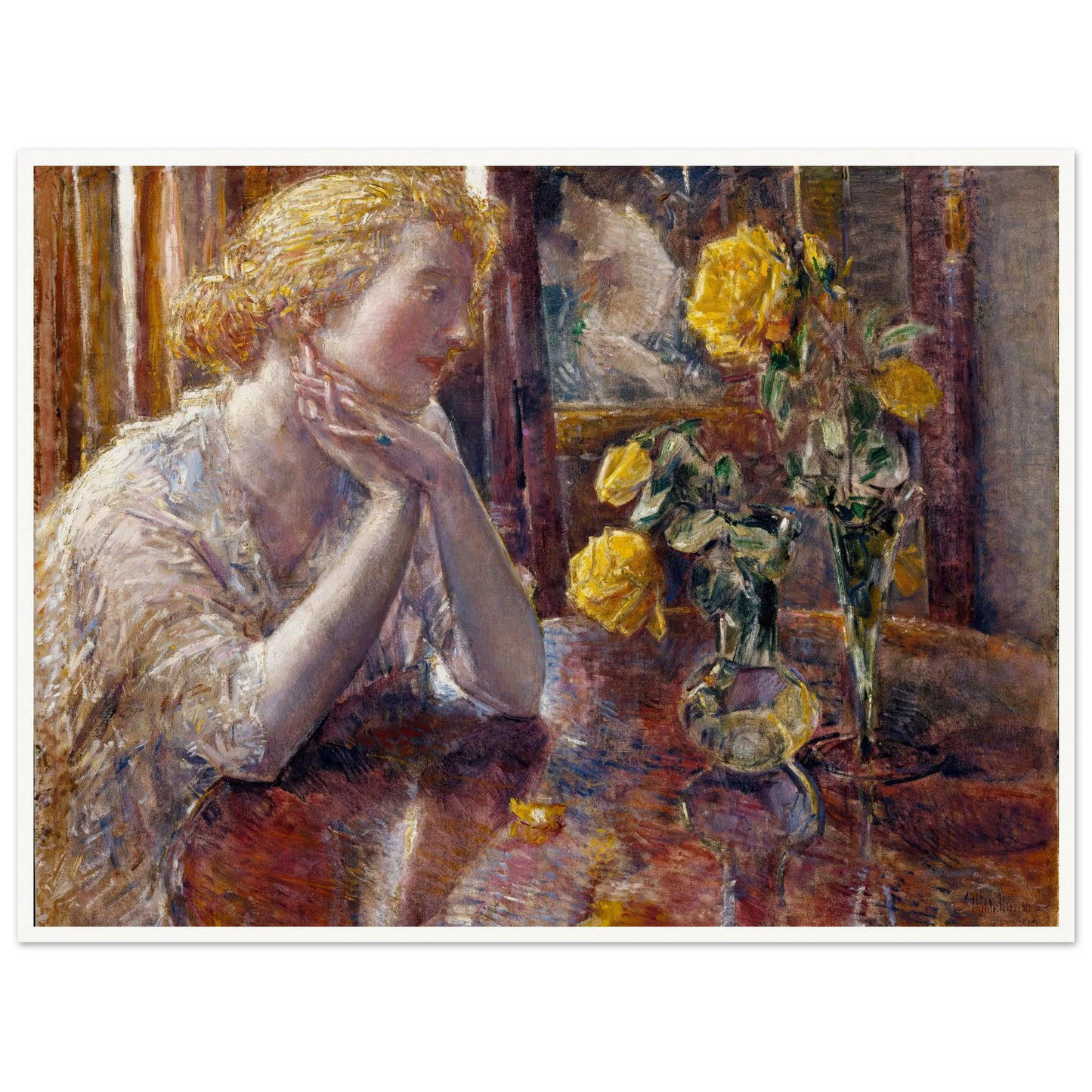 Maréchal Niel Roses (1919) Art Print | Childe Hassam-Quipham Collections