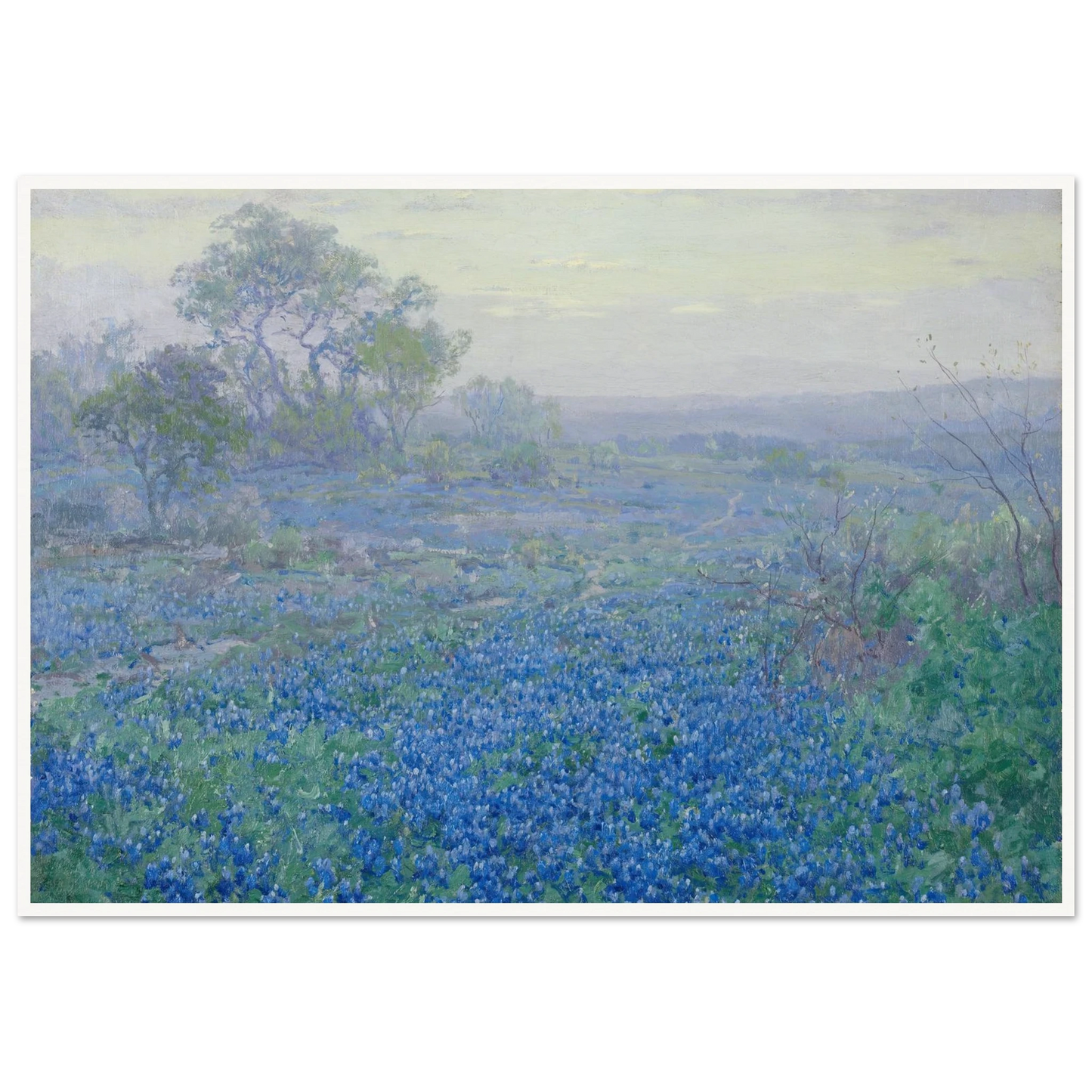 A Cloudy Day, Bluebonnets near San Antonio, Texas (1918) Art Print | Julian Onderdonk-Quipham Collections