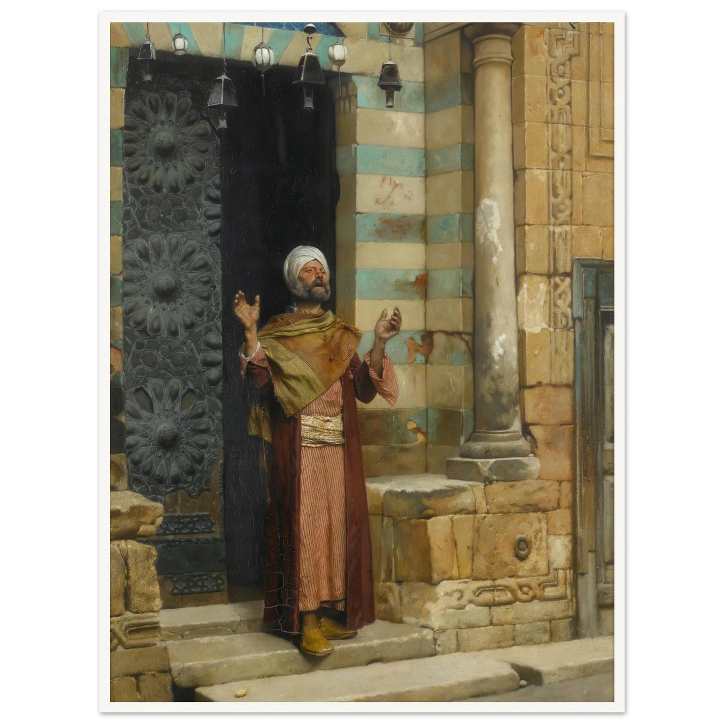 At the door of the mosque (1886) Art Print | Ludwig Deutsch-Quipham Collections
