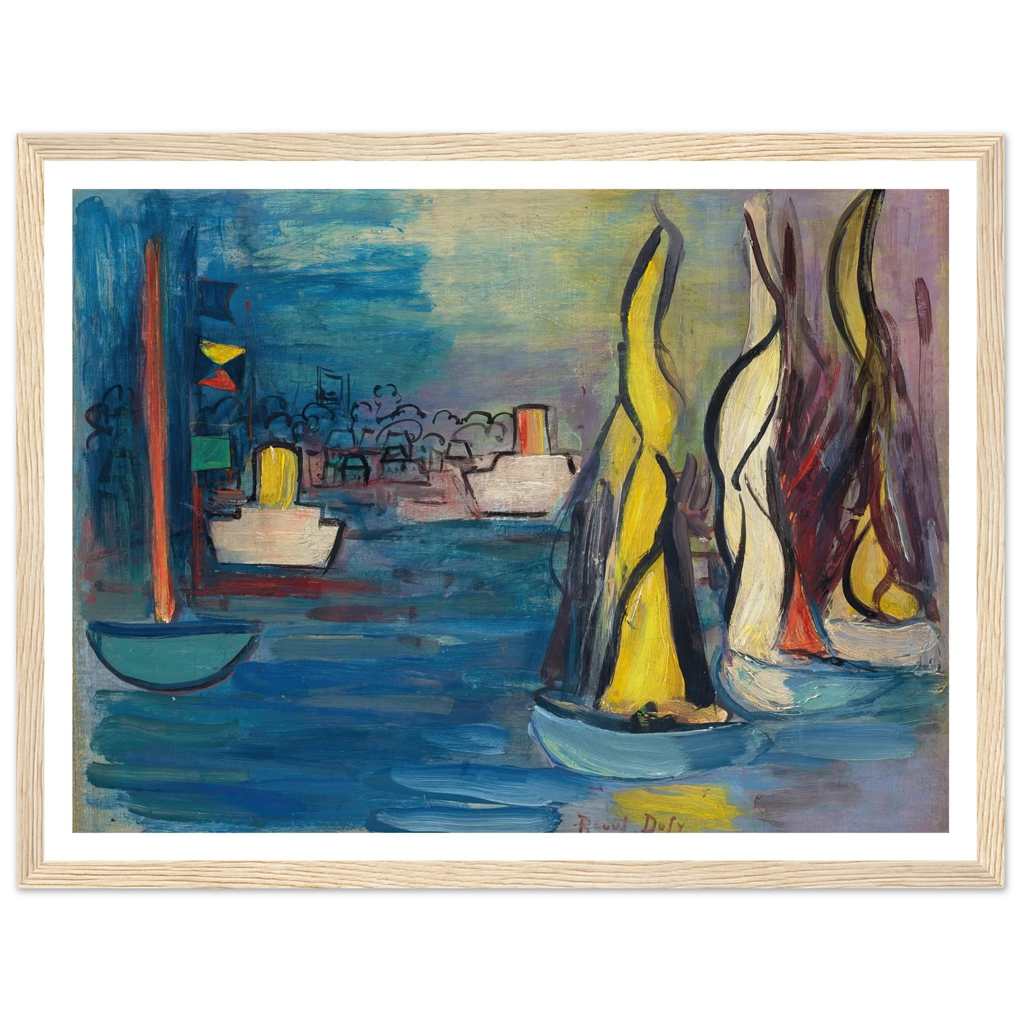 Voiliers dans le port de Deauville (circa 1935) Art Print | Raoul Dufy-Quipham Collections