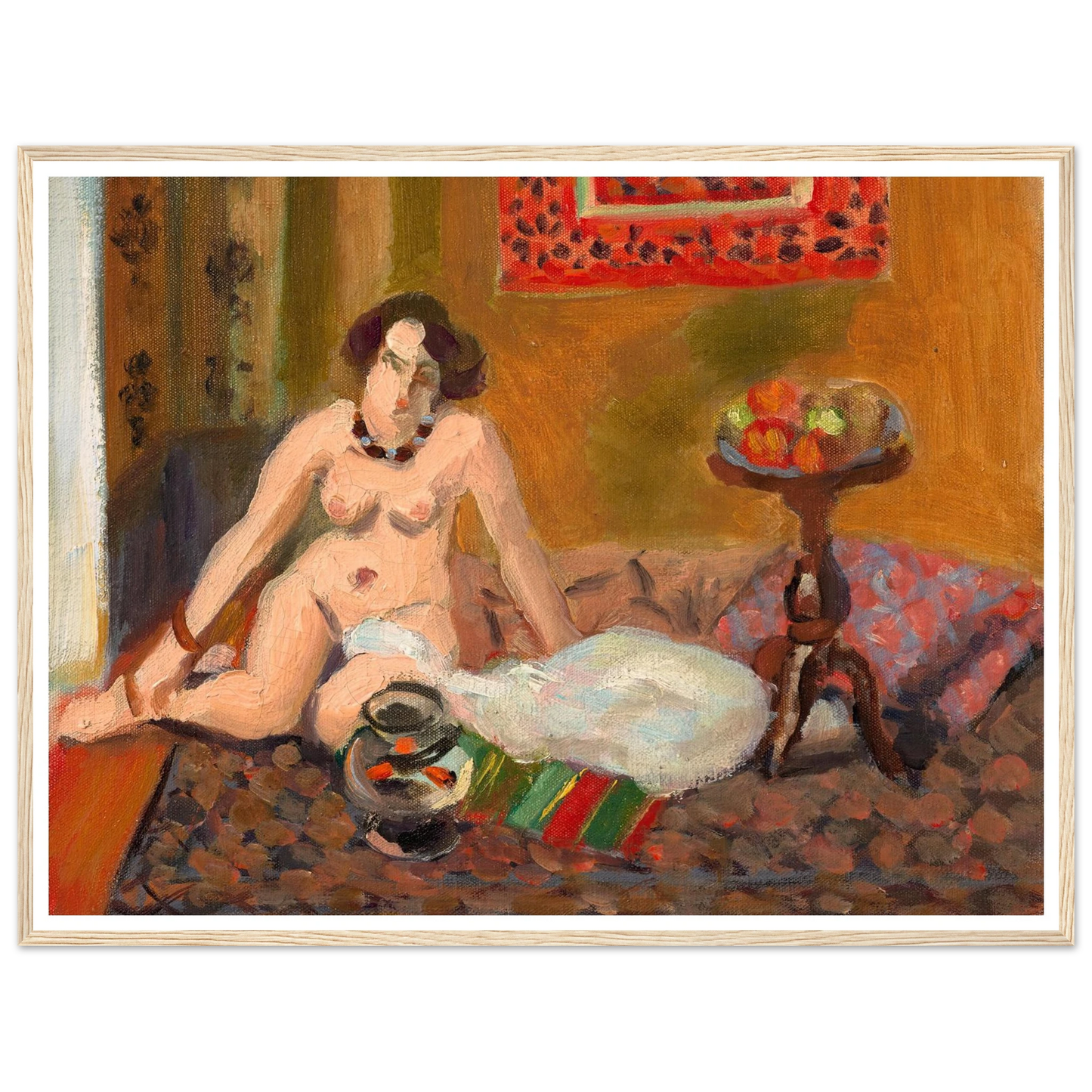 Nu accroupi près d’un aquarium (Nu aux poissons rouges) (1921-1922) Art Print | Henri Matisse-Quipham Collections