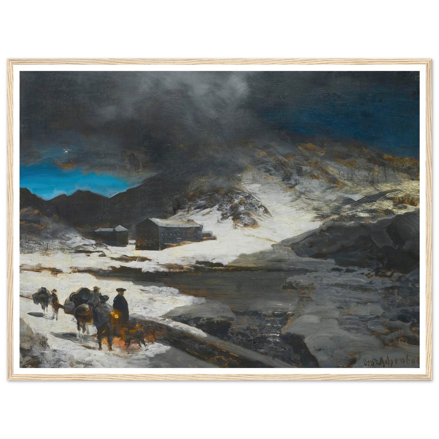 The Great St Bernard Inn, In The Alps Art Print | Oswald Achenbach-Quipham Collections