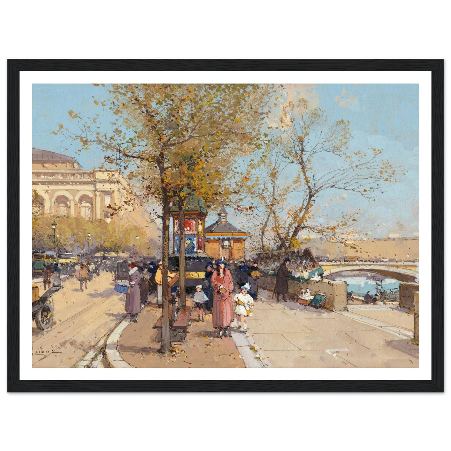 A stroll by the Seine Art Print | Eugene Galien Laloue-Quipham Collections