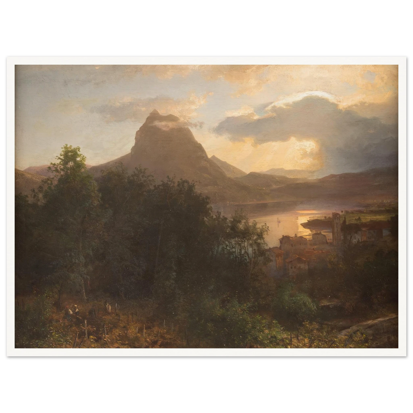 Grape harvest in the evening Art Print | Oswald Achenbach-Quipham Collections